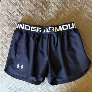 Girls size youth medium navy under armor shorts
